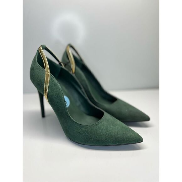 Marc Fisher Women’s Garlene Vegan Suede Pumps Heels size 6M Olive Green (H7) - Picture 1 of 10